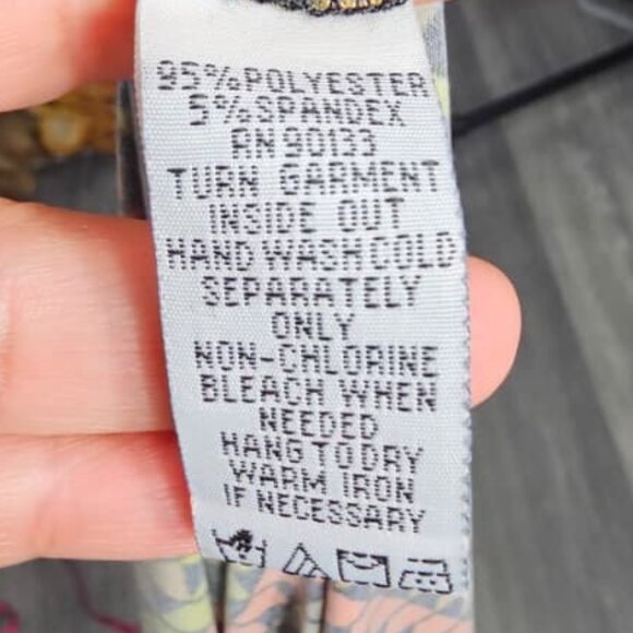 Bob Mackie Wearable Art Dress M Geometric Print Black Top 3/4 Sleeve Midi Retro - Picture 9 of 9